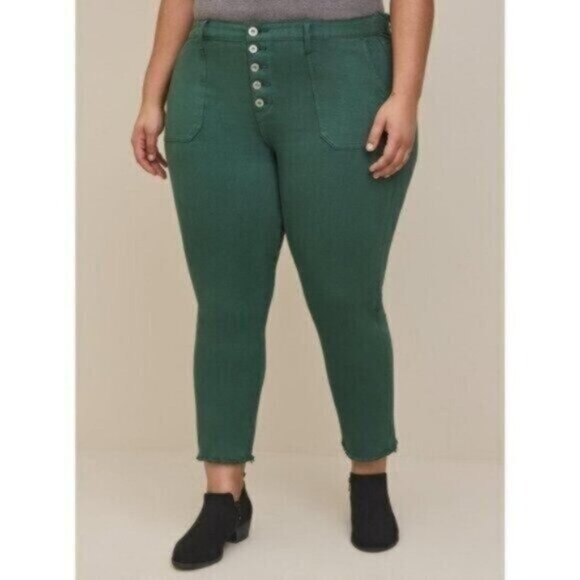 Torrid Size 22 Mom Straight Vintage Stretch High Rise Jean Green NWT - Picture 1 of 7